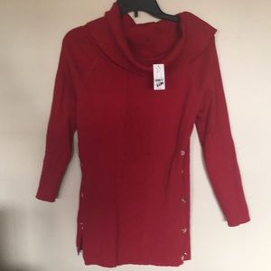 NY&Co cotton red cow neck sweater. Lightweight